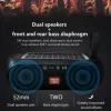 Högtalare Portable Column WirelessBluetooth Bass Högtalare Stereo Music Box Solar Power Bank Boombox Waterproof USB AUX FM Radio Super Bass