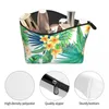 Cosmetic Bags Tropical Plant Green Trapezoidal Portable Makeup Daily Storage Bag Case For Travel Toiletry Jewelry