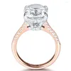 Klusterringar Anpassade solid 18K gula vita guldkvinnor Ring Moissanite Diamonds 1 2 3 4 5 Oval Wedding Party Engagement Anniversary