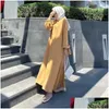 Etnische kleding Moslimjurk Midden-Oosten Arabische Abaya met lange mouwen Dames Zuidoost-Aziatische Lace Up A-lijn Vestidos Elegantes Para Mujer Dr Otqpd