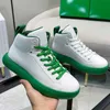 Brand men designer high top sports shoes leather upper green shoelaces green rubber sole sneakers luxurious and fashionable casual shoes men basketball shoes