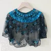 Women's Jackets Fashion Mesh Sequins Shawl Jacket Summer Cloak Coat Thin Lace Sun Protection Outerwear Tops Female 2024