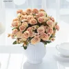 Faux Floral Greenery 1PC Artificial Flowers European Small Clove Carnations Home Photography Christmas Decoration Handmade Wedding Diy Materials Y240322
