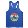 Tanktops voor heren Kajak Retrostijl Kajakken Pullover Gym T-shirt Heren Katoenen kleding Heren Normale top Funky Aangepast C