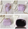 Designer Kids Diamond Box Handväskor Ins Girls Metal Chain Letter One Shoulder Bags Luxury Women Mini Makeup Bag A4422