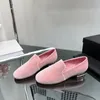 Casual Shoes Size 35-41 Spring Autumn For Women Natural Kid Suede Low Heels Loafers Slip-on Tennis Flats Round Toe Designer