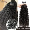 Extensions Isheeny Water Curly Wave I tips Hår 12 "26" Micro Link Naturliga Human Hair Hårförlängningar för kvinnors salongförsörjning