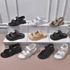 strandsandaler tjock botten sandal designer skor tränare mode kvinnor tofflor läder kvinnaskor sammet bokstavsplattform lady sko storlek 35-41-42 US4-us11 med låda