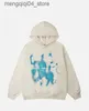 Sweats à capuche pour hommes Sweatshirts American Streetwear Blue Print Y2K Veste surdimensionnée 3D Sweat à capuche personnalisé Mode Punk Harajuku Couple Top Q240322