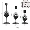 Ljushållare 3x Metal Candlestick Desk gåvor Pillar Holder Bord Centerpiece Ornament