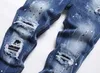 Designer Jeans Mens Denim Embroidery Pants Fashion Holes Trouser US Size 28-36 Hip Hop Distressed Zipper trousers For Male 2024 Top Sell 2008