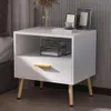 RANK Modern White Bedside Table with Gold Metal Legs, Suitable for Living Room and Bedroom