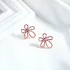 Stud Earrings BALANBIU Delicate Crystal Hollow Flower For Women Environmentally-friendly Alloy 2024 Fashion Jewelry