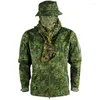 Abbigliamento da palestra Cappotto da uomo rigido mimetico russo per esterno primavera e autunno antipioggia Soft Shell verde