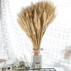 Decorative Flowers 100pcs Dried Wheat Sheave Stalks Bouquet Bundles Natural Golden Home Party Decor Wedding DIY