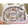 Y2k bonito doce gato ita saco japonês lolita transparente crossbody kawaii festa bolsa de ombro crachá exibição saco do mensageiro para meninas 240309