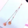 Pendants Plated 14K Rose Gold Charm Necklace Bead Fringe Clavicle Chain Fashion Luxury Jewelry For Women Gift