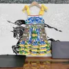 Merk designer kinderkleding meisjes Hemdje jurken baby Multi gelaagde taart rok Prinses jurk Maat 90-150 CM kind japon 24Mar