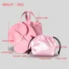 Drawstring Moda Çiçek Kadın Çanta Pembe Renk Çantası Lüks PU Deri Omuz Crossbody Çantalar Zarif Akşam Partisi Cüzdanlar 2024