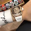 Luxury Richarmille Watch Wristwatch Watches Milles Designer Mens hela automatiska mekaniska skalle Skull Skull Star Stjärnspäckad band Personlig modevattentät