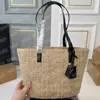 Stroh Tasche Frauen Einkaufstasche Designer Handtaschen Sommer Schulter Tasche Mode Einkaufstasche Weibliche Geldbörsen Marke Korb Tasche Luxus Casual gewebte Tasche