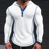 Bluzy męskie oddychające gofrowane bluzy Stylowa bawełniana bluza z szczupkowym przyciskiem dopasowania dla wygodnych modnych