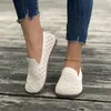 Casual Schuhe Müßiggänger Herbst Frauen Flache Ferse Karree Hohl-out Turnschuhe Barfuß Schuh Mokassin Weibliche Gestrickte 2024 Arbeit