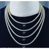 Iced Men Chunky Necklace Gold Plated Sier Moissanite Diamond Jewelry Gift 3mm Tennis Chain