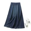 Spódnice Pleńczone mody damskie dżinsowe spódnica dopasowanie patchwork z wysokim talią szczupłe kobiety