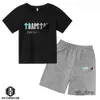 T Shirt 2024 Yaz Tuzağı Tshirt Çocuklar Erkek Plaj Şortları Set Sokak Giyim Takıntısı Erkek Kadın Giysileri Kızlar Spor Giyim Gömlek 1358