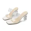 High Heeled Transparent Sandals Platform Wedges For Women Summer Fairy Crystal Thick Sandles Heels Beach Woman Shoes 240228