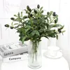 Dekorativa blommor 38 cm Artificial Olive Branch Stammar Fruit Fake Plants lämnar bröllopsdekoration Party Arrangemang vardagsrum vaser hem