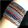 Tennis 50Pcs Womens Girls Mix Elastic Crystal Bracelets Zircon Wristband Colorf Bangle Children Birthday Party Gift Friendsh Dhgarden Dhiht