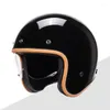 Мотоциклетные шлемы 2024, оранжевый винтажный шлем с открытым лицом, мотоцикл / 4 Capacete со встроенным объективом DOT ECE