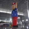 Drôle 8mh (26 pieds) avec des ventilateurs Ski de Santa Claus gonflables avec ballon de personnage pour la décoration