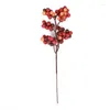 Fiori decorativi 1pc 18cm bacche rosse artificiali steli di Natale per la decorazione domestica invernale decorazione impermeabile di rami di bacche