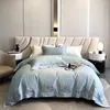 Bedding Sets Luxury Butterfly Embroidery Duvet Cover Set 1000TC Egyptian Cotton Bed Sheet Pillowcases Solid Color Home Textile