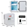 Diet Coke 4L Mini Fridge W/ 12V DC and 110V AC Cords, 6 Can Portable Cooler, Personal Travel Refrigerator, Gray