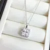 Pendentifs Inbeaut excellente coupe carré D couleur Moissanite pendentif collier 925 argent 1-2 Ct passe diamant Test coussin