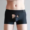 Boxer en soie glacée pour hommes, sous-vêtements pour hommes, slip drôle, personnalité, short de dessin animé, doux et respirant