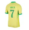 브라질 2024 2025 축구 유니폼 Endrick Camiseta de Futbol Paqueta 24 25 축구 셔츠 Copa America Vini Jr Richarlison 남자 아이들 Neymar Brasils 팬 플레이어 버전