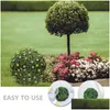 Dekorativa blommor kransar Artificial Plant Topiary Ball Support Cage Plastic Trelli Green Grass Sphere Frame Wreath Flower S DH06T