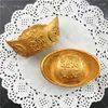 Moldes de cozimento Lingote de ouro chinês em forma de silicone molde de chocolate estênceis de biscoito molde de dinheiro para ferramentas de decoração de bolo fondant