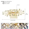 Hair Clips Elegant Artificial Pearls Combs Rhinestone Headpieces For Bride Wedding Gold Color Alloy Hairpins Women Party Jewelry