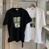 Herren T-Shirts 24SS Sommer Harajuku CAVEMPT T-Shirts Grünes Mosaik Abstraktes Muster Kurzarm High Street Baumwolle Lose Männer Frauen Kleidung Tops J240322