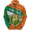 Erkek Hoodies Fildişi Harita bayrağı Fermuarlar Erkekler için Afrika Bölgesi Ulusal Amblem Takip Hayvan Fil Kazakları Kadın Tops