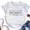 T-shirts pour femmes Mommy Est.T-shirt d'annonce de cadeau de fête des mères, pour maman, hauts pour maman, 2024