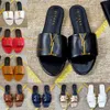 sandalia de diseñador zapato de mujer Sandalias de diapositivas metálicas de lujo Diapositivas de diseñador Zapatillas de mujer Zapatos Moda de verano Chanclas planas anchas Zapatilla para mujer ysl zapatos
