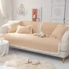 Chair Covers Cotton Sofa Cover For Living Room Thicken Cushion Solid Color Lace Fabric Embroidery L Shape Couch Decor