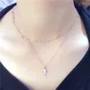 Pendants Plated 14K Rose Gold Fashion Shiny Crystal Goldfish Pendant Ladies Necklace Elegant Charm Wedding Jewelry